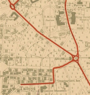 [Inset from UN Map No. 229 (1949): Central Portion of the Jerusalem Area, Principle Holy Places]
