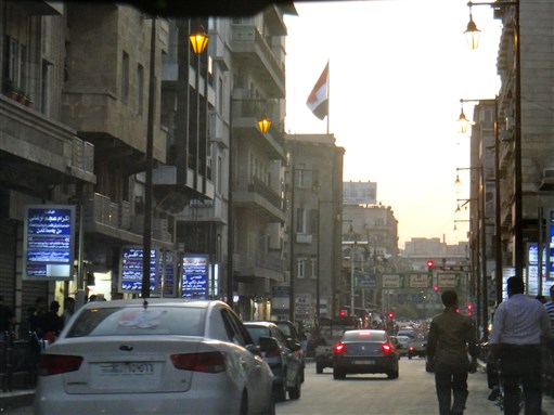 [A street downtown Aleppo. Image by Amal Hanano]