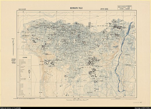[1945 map of Beirut]