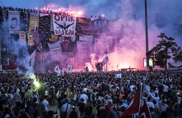 [Image from “`Resistance Everywhere`: The Gezi Protests and Dissident Visions of Turkey.\" Photo by Mehmet Kaçmaz/Nar Photos.]