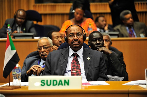 [Omar Hassan Ahmad al-Bashir at an African Union summit. Image by Jesse B. Awalt. From Wikimedia Commons.]