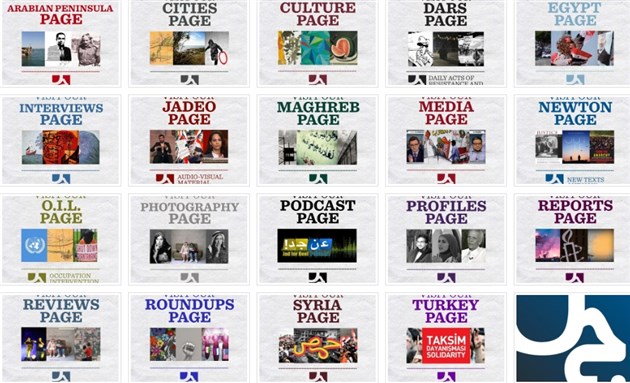 [Composite image of Jadaliyya Pages]