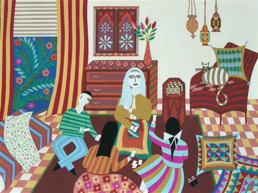 [Helen Zughaib \"Playing Baasara in Teta`s Room\" (2004). Copyright the artist.]