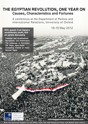 [“The Egyptian Revolution, One Year On” conference poster. Photo courtesy of Reem Abou-El-Fadl]