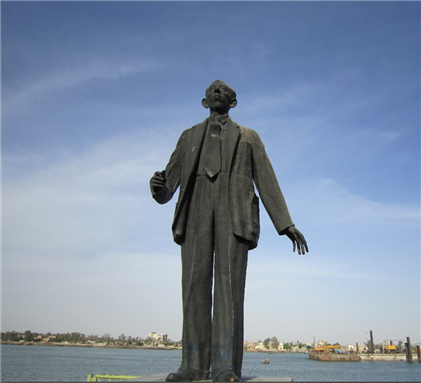 [Al-Sayyab`s Statue in Basrah. Image from Wikipedia]