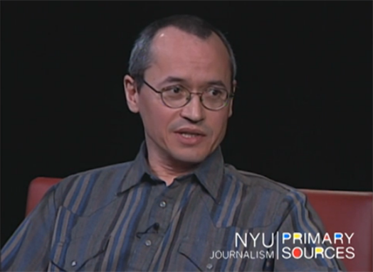 [Crop of image of cartoonist Joe Sacco. Image from video below.]