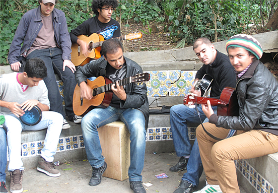 [Young people play music in the Parc de la Liberte in Algiers to celebrate the anniversary of the outbreak of the liberation war. Image from Magharebia/Flickr.]