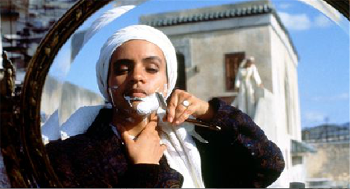 [A screenshot from Tahar Ben Jelloun`s film, La nuit sacrée. Image from Universcine.]