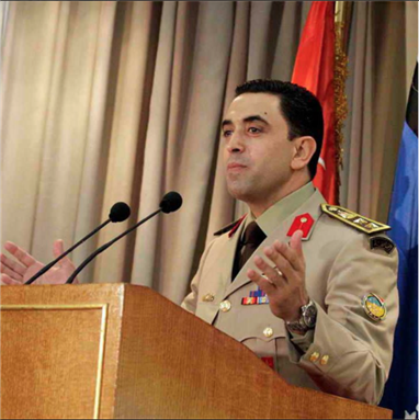[Ahmed Ali, Egyptian Armed Forces spokesman. Image originally posted to the official Facebook page of the Spokesman of the Egyptian Armed Forces] 