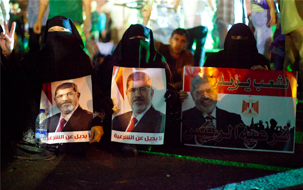 [Image of a pro-Morsi sit-in. Image by Virginie Nguyen/Mada Masr.]