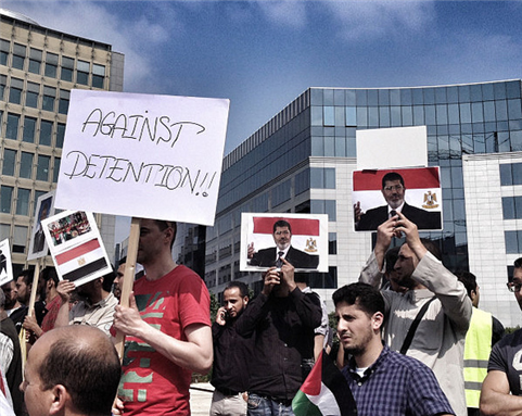 [Pro-Morsi protest on 12 July 2013. Image by Jon Worth from Flickr]