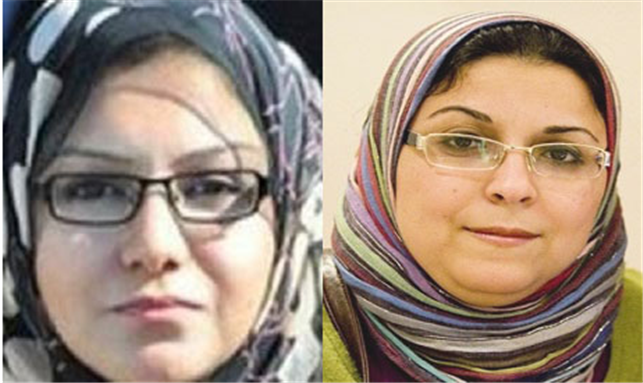 [Asmaa Mahfouz and Esraa Abd El-Fattah former leading members of April 6 Youth Movement. Image originally posted to Ahram Online]