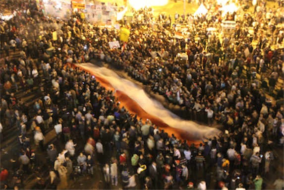 [27 November 2012, anti-Morsi protest in Tahrir Square, Cairo, Egypt. Image originally posted to Fllickr by Gigi Ibrahim]