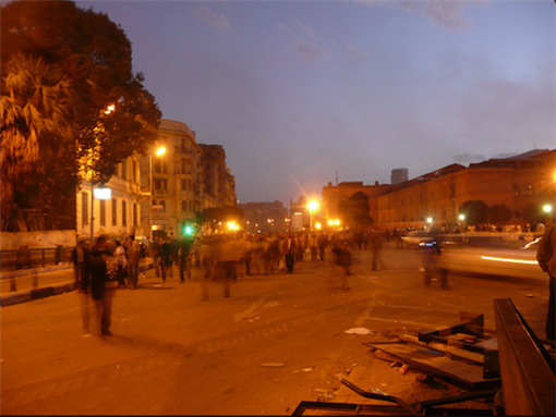 [28 January 2011, protesters heading to Tahrir Square, Cairo, Egypt. Image originally posted to Flickr by Al Jazeera English}