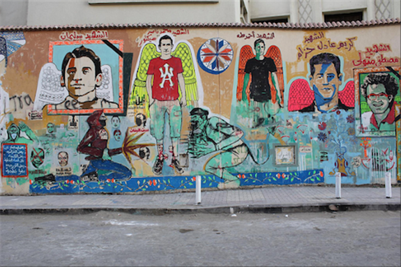 [Graffiti in Port Saed, Egypt dedicated to ultras martyrs. Image originally posted to Flickr by Gigi Ibrahim]