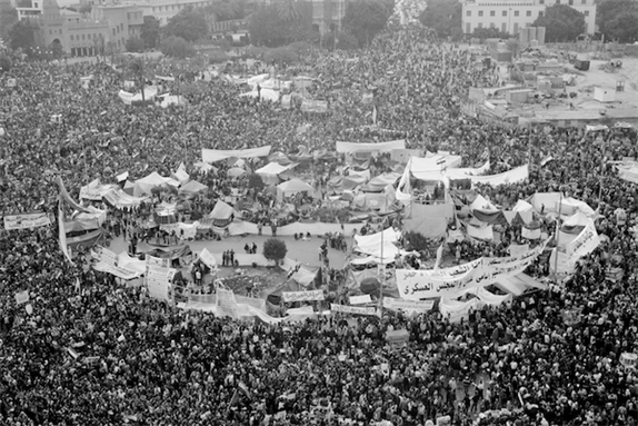 [Tahrir Square, Cairo, Egypt. Image originally posted to Flickr by Hossam El-Hamalawy]