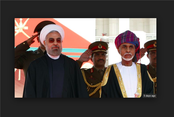 Iran`s Hassan Rouhani meets Oman`s Sultan Qaboos bin Said in Mascat on 12 March 2014. Image from presstv.ir]