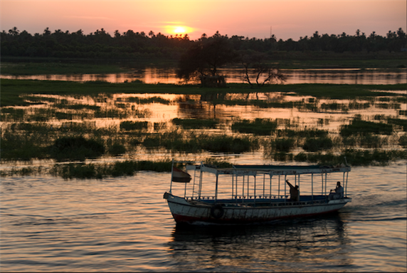 [Sunset on the Nile, Egypt. Image originally posted to Flickr by S J Pinkney.]