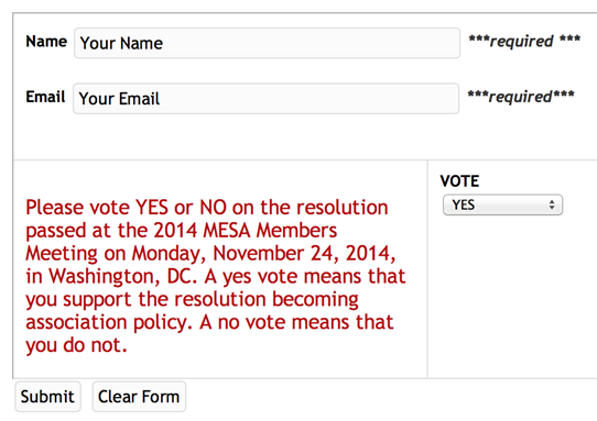 Vote 'Yes' on MESA Resolution in Support of Free Speech