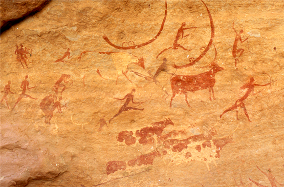 [Image of ancient cave paintings in Algeria. Image by Patrick Gruban/Flickr]