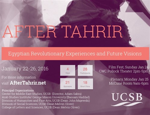 Conference--After Tahrir: Egyptian Revolutionary Experiences and Future Visions (Santa Barbara, 22-26 January 2016)