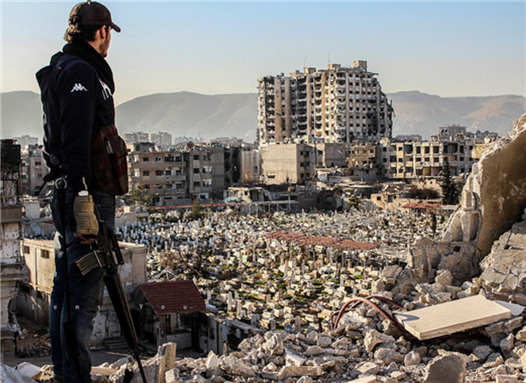 [Another neighborhood in Aleppo destroyed. Image by Dimashqi Lens via Flickr]