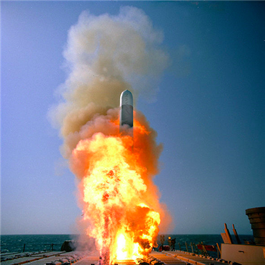 [USN Tactical Tomahawk launch. U.S. Navy photo via Wikimedia Commons]