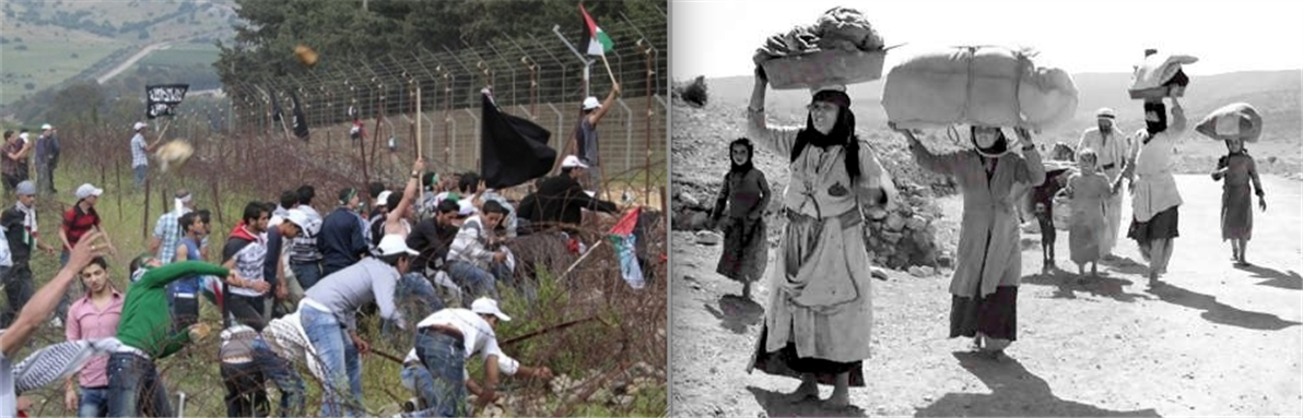[Two Faces of Nakba: Palestinians Fleeing to Lebanon in 1948, Walking Back in 2011]