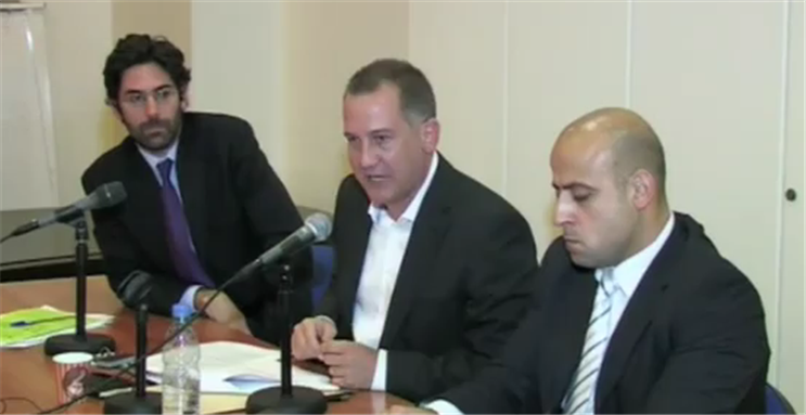 [Karim Makdisi, Omar Nashabe, and Nidal Jurdi. Image from video below.] 
