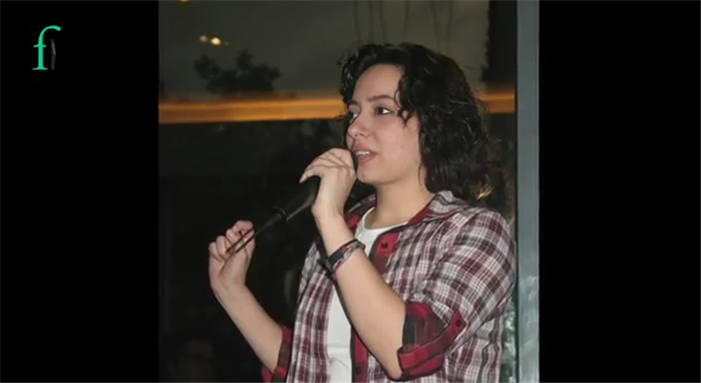 [Razan Ghazzawi. Image from screen short of below video]