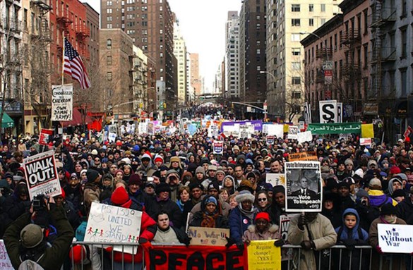 [New York City, February 15, 2003. Photo by Ezio Petersen.]