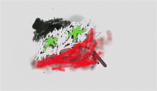 [Artwork of Syrian Flag. Image from Unknown Archive]]