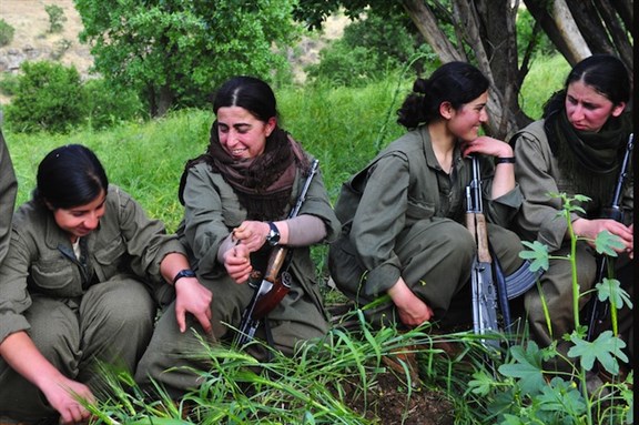 [PKK fighters in Qandil, 15 May 2013. Photo via thomas koch / Shutterstock.com] 