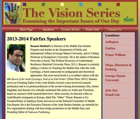 Event: Bassam Haddad on Understanding the Arab Uprisings and Their Aftermath (23 September, Fairfax)