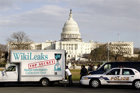 [Wikileaks on Capitol Hill. 17 January 2012. Image from Chris Wieland/flickr.]