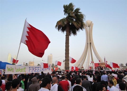 [Pearl Roundabout, before its demolition. Image from Amnesty International]