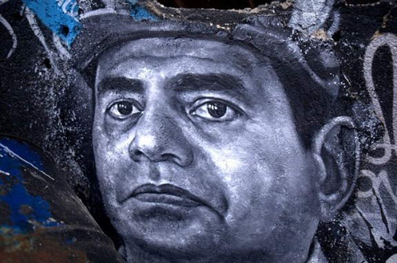 [A painting of newly elected President Sisi. Photo by Thierry Ehrmann under Creative Commons]