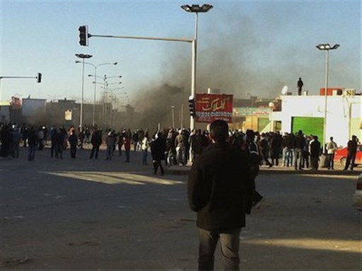 [Clashes in Al-Badya, Libya, in February 2011. Image by ????_?? via Wikimedia Commons.]