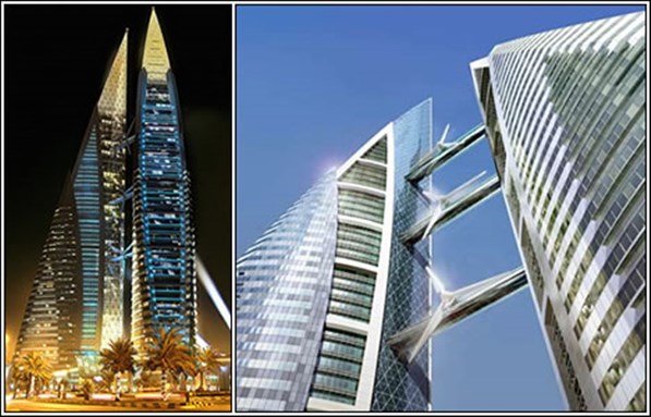 [Bahrain World Trade Towers. Image from Fahad.com]