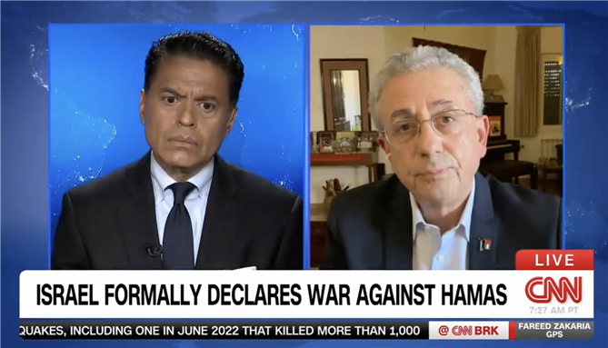 Fareed Zakaria Interviews Mostafa Barghoti on Operation Al-Aqsa Storm (Video)