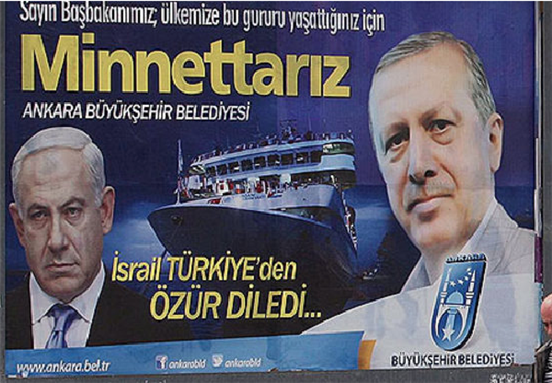 [Image of Billboard in Turkey after Netanyahu apologized to Erdogan]