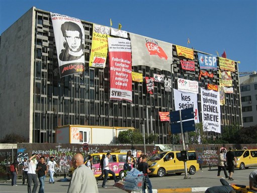 [Atatürk Cultural Center, as seen from Gezi Park, 3 June. All images by Carole Woodall.]
