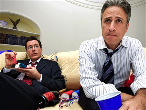 [Stephen Colbert and John Stewart. Image from Pulse2.com]