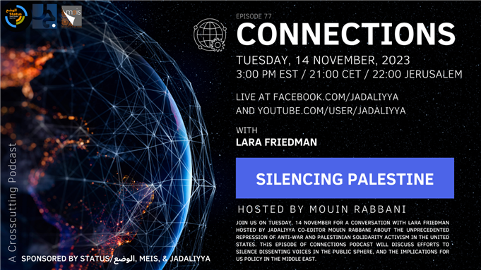Connections Podcast Episode 77: Silencing Palestine with Lara Friedman (14 November)
