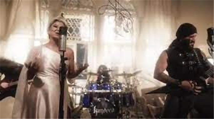 Death metal band Kimeara featuring Cheryl Khairallah performing “Ya Beirut.” Image via Dima Issa.
