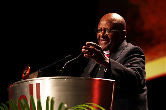 [Desmond Tutu receiving the Skoll Global Treasure Award on 31 March 2011. Image by Skoll World Forum.