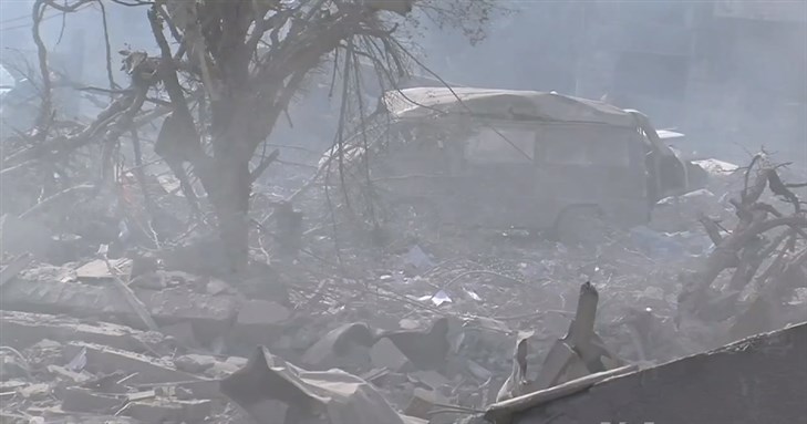 [Destruction in Gaza after Israeli bombardment, part of Operation Pillar of Defense. Image by Scott Bobb. From Wikimedia Commons.]