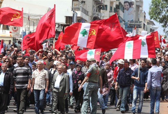 [Leftist march in Lebanon. Image from unknown archive.]