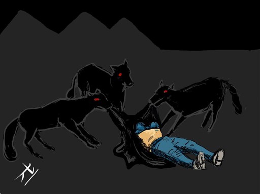 [Cartoon interpretation by Yaser Abo Hamed of photograph of a woman beaten by Egyptian Army. Image from www.raya.fm]]