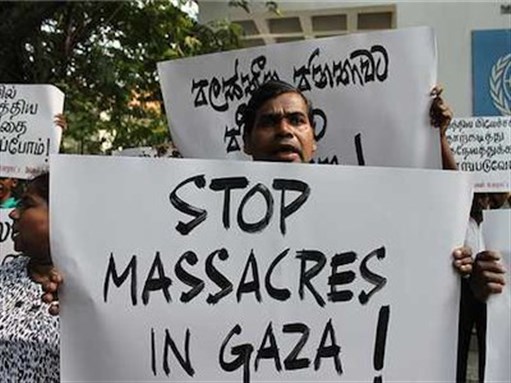 [Protesters outside UN headquarters. Image by vikalpasl via Flickr] 